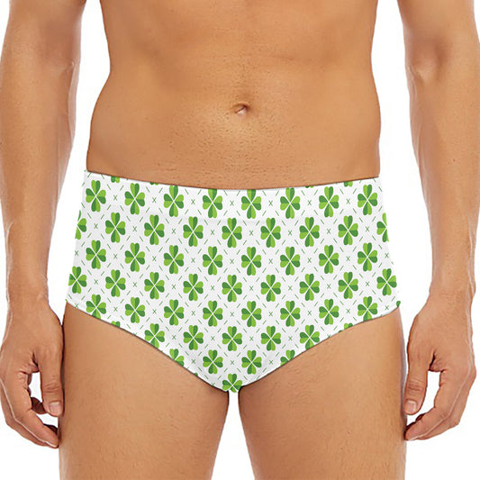 Shamrock Saint Patrick's Day Print Men's Triangle Swim Briefs