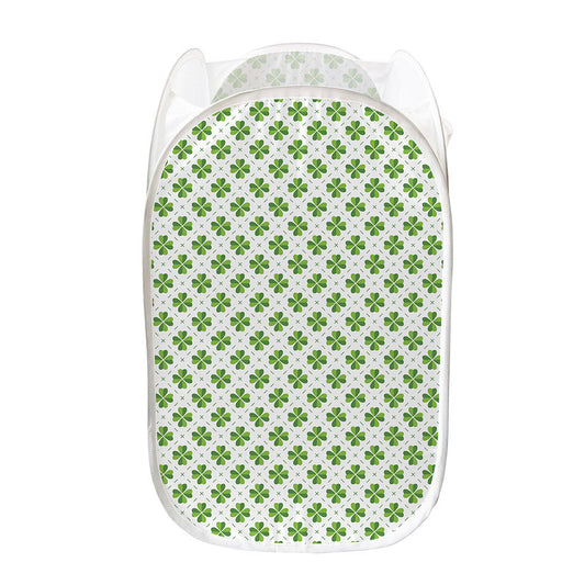 Shamrock Saint Patrick's Day Print Mesh Laundry Hamper