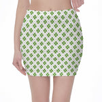 Shamrock Saint Patrick's Day Print Pencil Mini Skirt