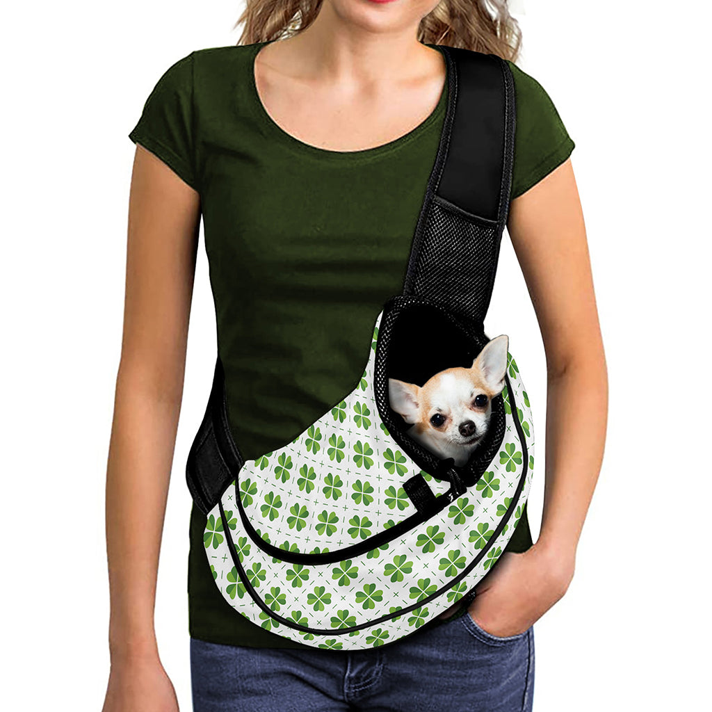 Shamrock Saint Patrick's Day Print Pet Sling Carrier