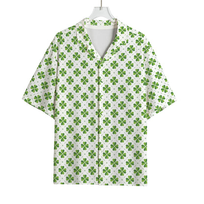 Shamrock Saint Patrick's Day Print Rayon Hawaiian Shirt