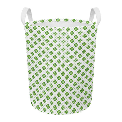 Shamrock Saint Patrick's Day Print Round Laundry Basket