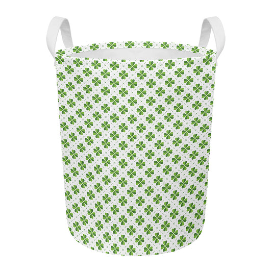 Shamrock Saint Patrick's Day Print Round Laundry Basket