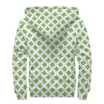 Shamrock Saint Patrick's Day Print Sherpa Lined Zip Up Hoodie