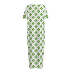 Shamrock Saint Patrick's Day Print Short Sleeve Long Nightdress