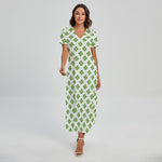 Shamrock Saint Patrick's Day Print Short Sleeve Maxi Dress