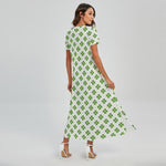 Shamrock Saint Patrick's Day Print Short Sleeve Maxi Dress
