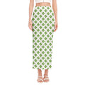 Shamrock Saint Patrick's Day Print Side Slit Maxi Skirt