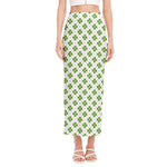Shamrock Saint Patrick's Day Print Side Slit Maxi Skirt