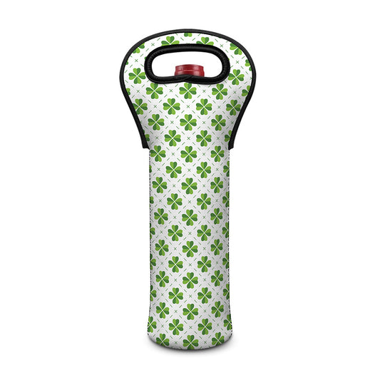 Shamrock Saint Patrick's Day Print Single Neoprene Wine Tote