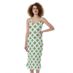 Shamrock Saint Patrick's Day Print Slim Fit Midi Cami Dress