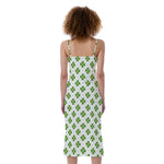 Shamrock Saint Patrick's Day Print Slim Fit Midi Cami Dress