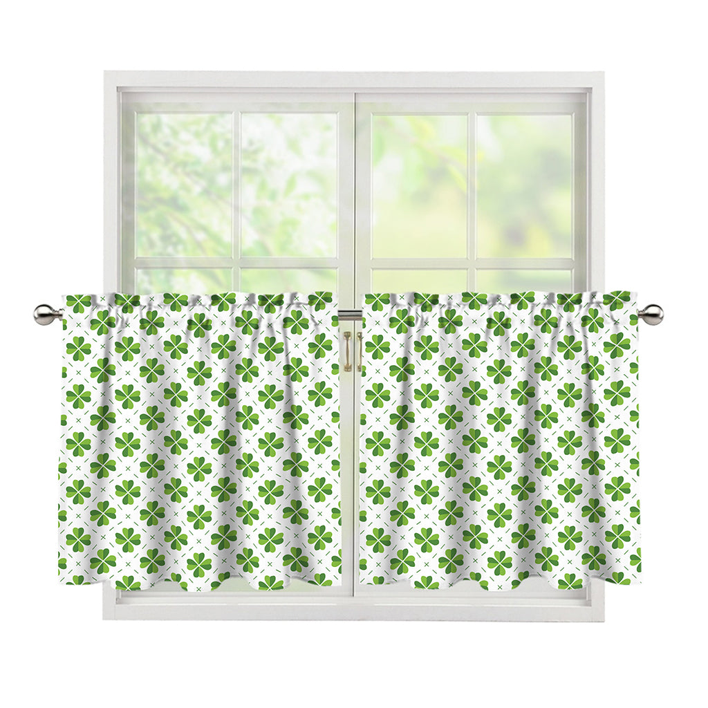 Shamrock Saint Patrick's Day Print Tier Curtains