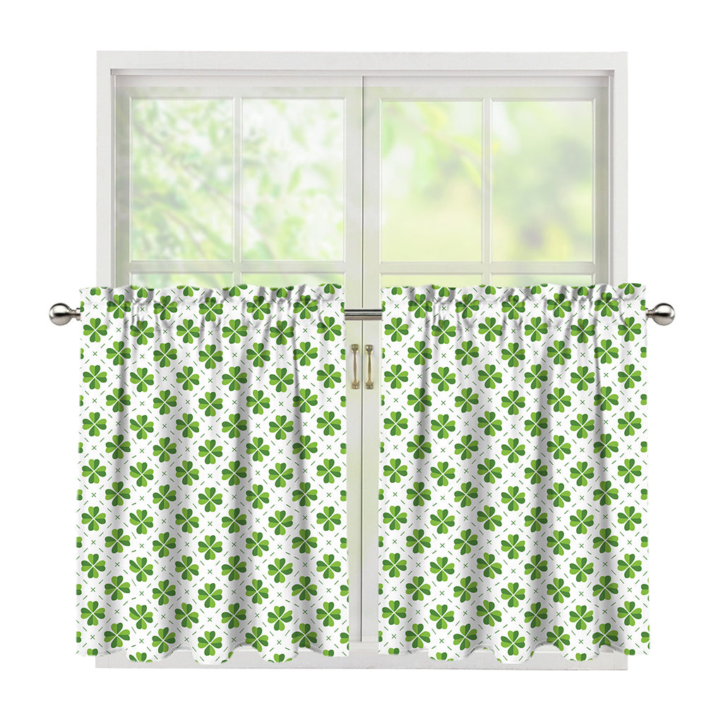Shamrock Saint Patrick's Day Print Tier Curtains