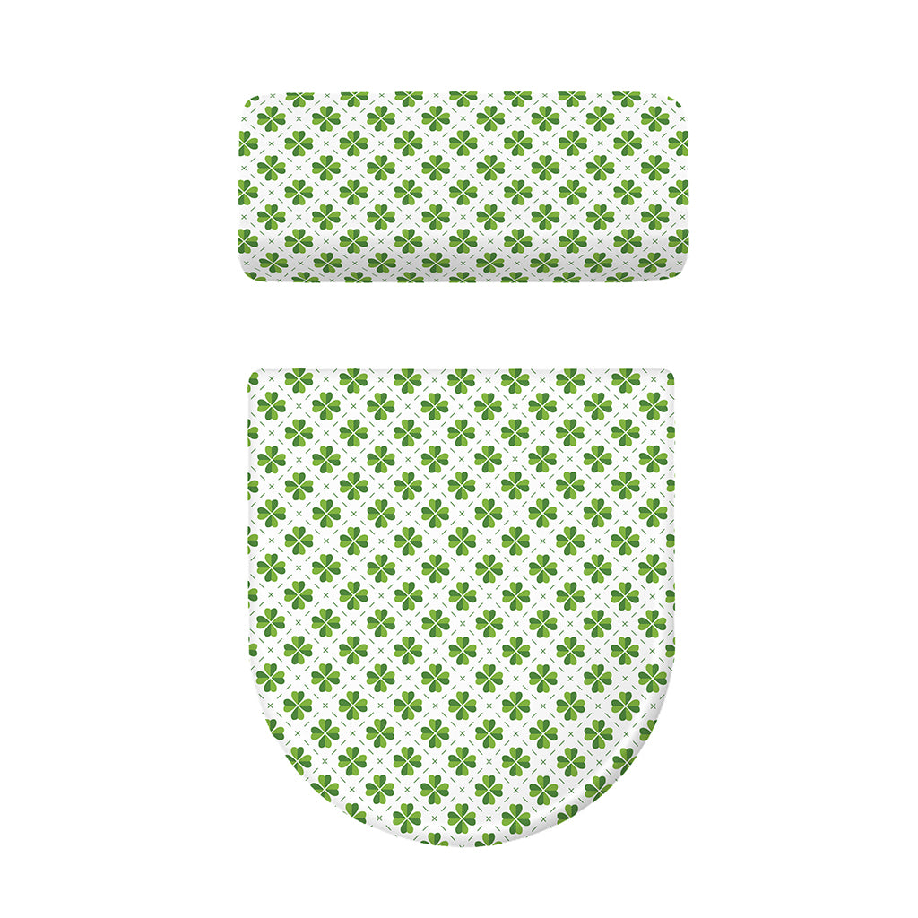 Shamrock Saint Patrick's Day Print Toilet Lid And Tank Cover Set