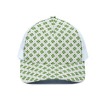 Shamrock Saint Patrick's Day Print White Mesh Trucker Cap