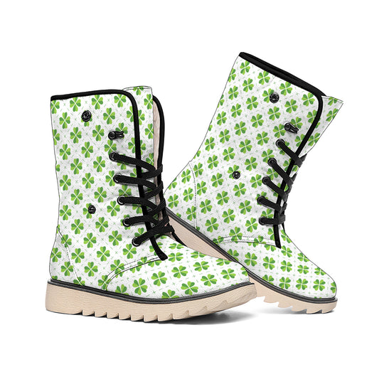 Shamrock Saint Patrick's Day Print Winter Boots
