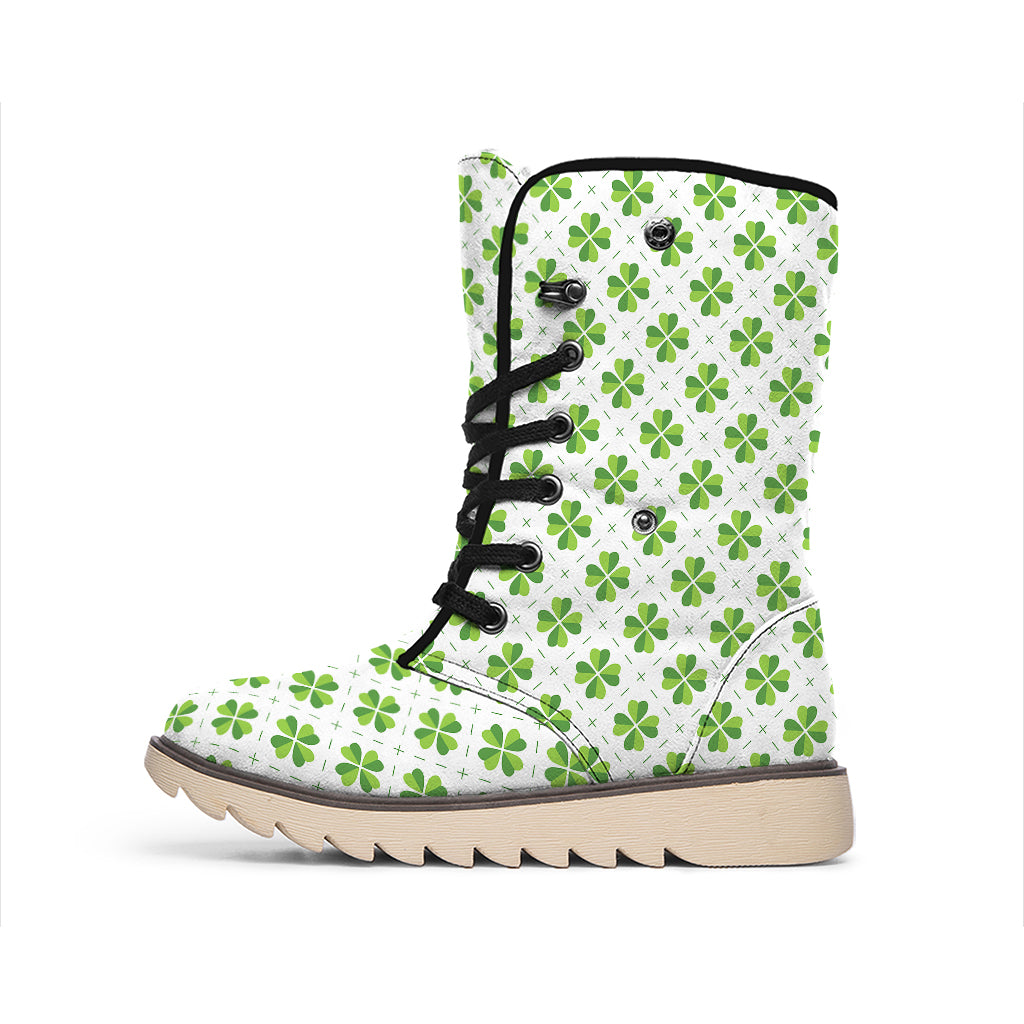 Shamrock Saint Patrick's Day Print Winter Boots
