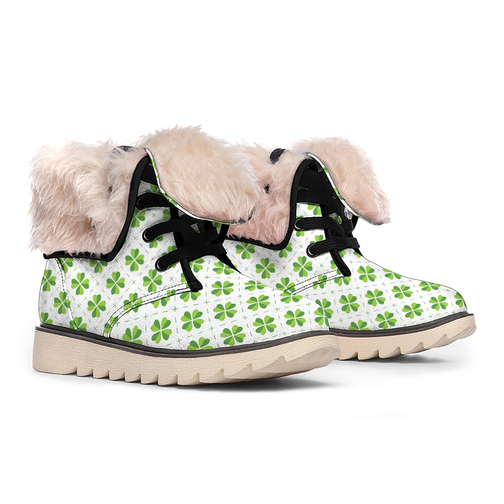 Shamrock Saint Patrick's Day Print Winter Boots