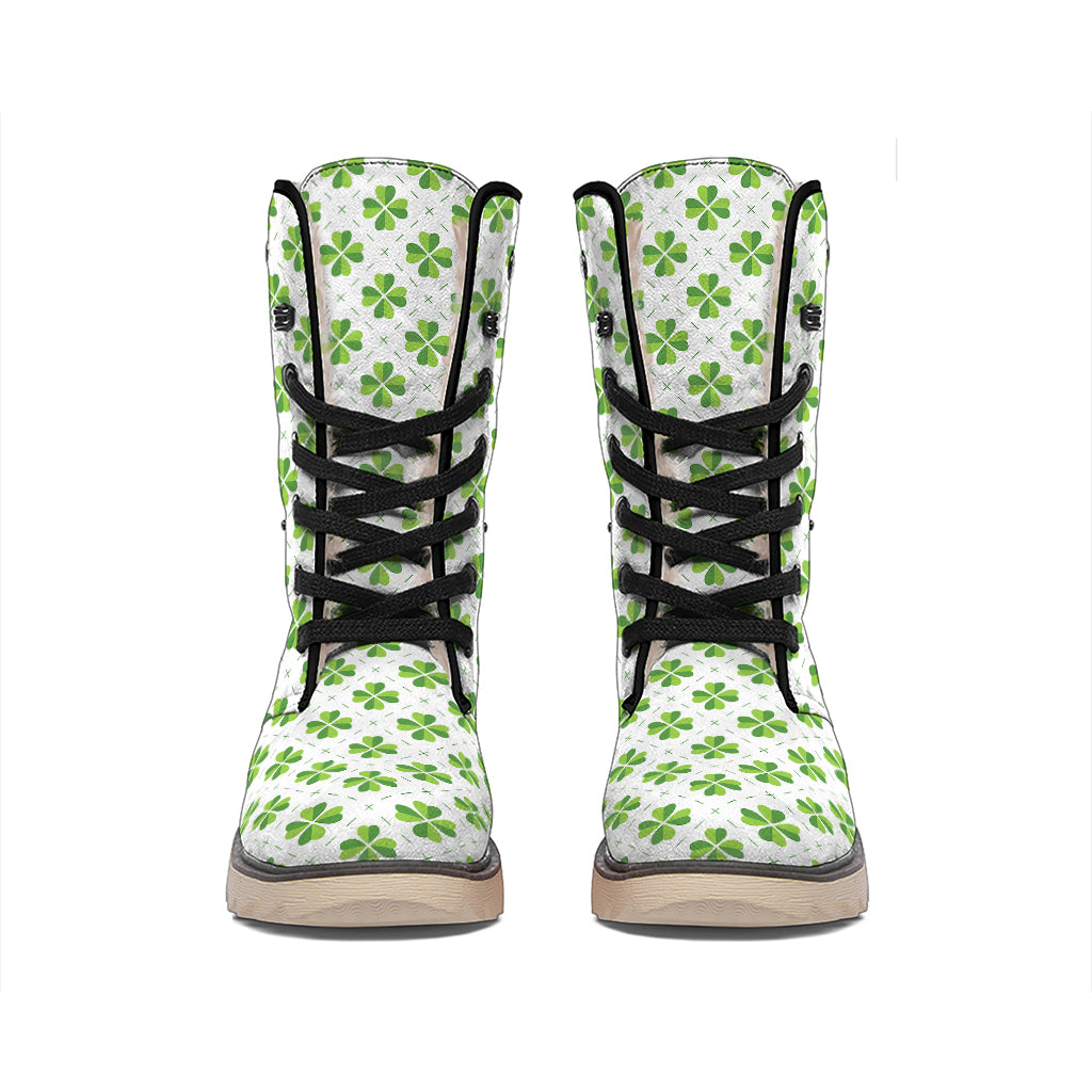 Shamrock Saint Patrick's Day Print Winter Boots
