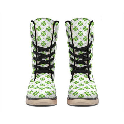 Shamrock Saint Patrick's Day Print Winter Boots