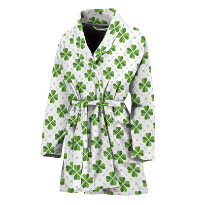 Shamrock Saint Patrick's Day Print Women's Bathrobe
