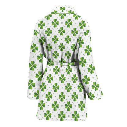 Shamrock Saint Patrick's Day Print Women's Bathrobe