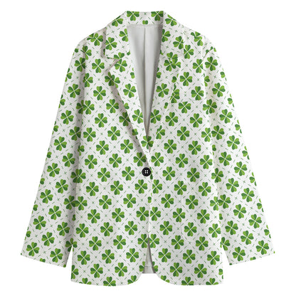 Shamrock Saint Patrick's Day Print Women's Blazer