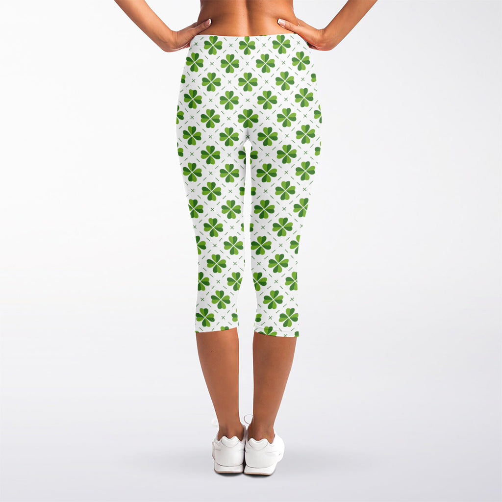 Shamrock Saint Patrick's Day Print Women's Capri Leggings