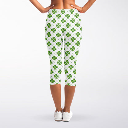 Shamrock Saint Patrick's Day Print Women's Capri Leggings
