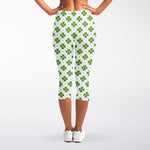 Shamrock Saint Patrick's Day Print Women's Capri Leggings