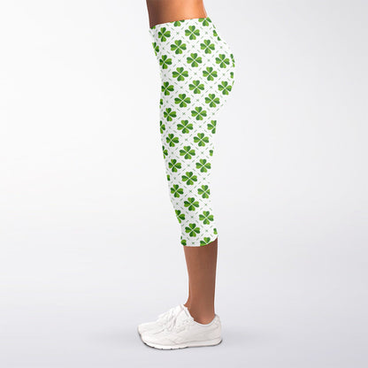 Shamrock Saint Patrick's Day Print Women's Capri Leggings