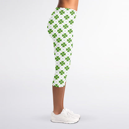 Shamrock Saint Patrick's Day Print Women's Capri Leggings