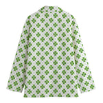 Shamrock Saint Patrick's Day Print Women's Cotton Blazer