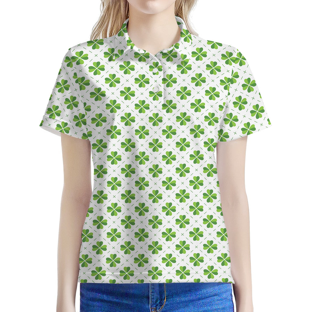 Shamrock Saint Patrick's Day Print Women's Polo Shirt