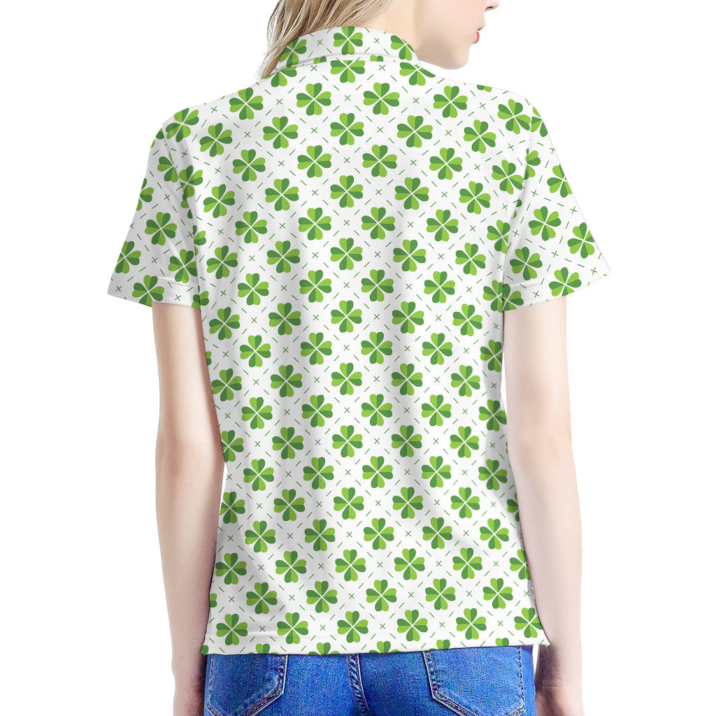 Shamrock Saint Patrick's Day Print Women's Polo Shirt