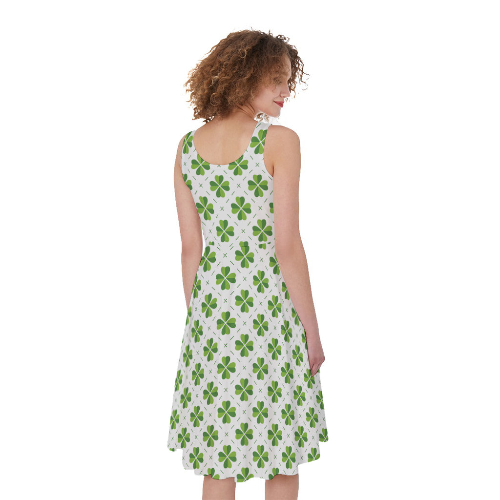 Shamrock Saint Patrick's Day Print Women's Sleeveless Dress