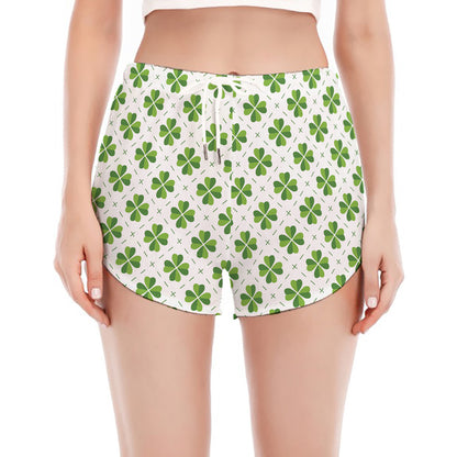 Shamrock Saint Patrick's Day Print Women's Split Running Shorts