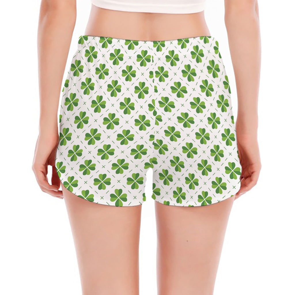 Shamrock Saint Patrick's Day Print Women's Split Running Shorts