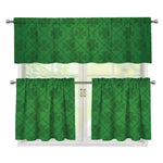 Shamrock St. Patrick's Day Pattern Print 3 Piece Kitchen Curtains