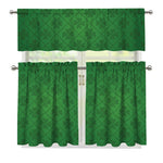 Shamrock St. Patrick's Day Pattern Print 3 Piece Kitchen Curtains