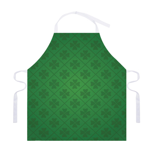 Shamrock St. Patrick's Day Pattern Print Adjustable Apron