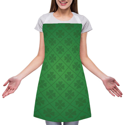 Shamrock St. Patrick's Day Pattern Print Adjustable Apron