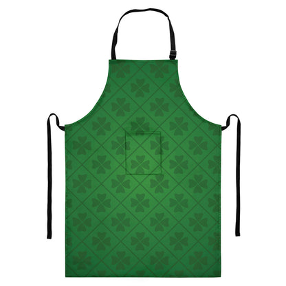 Shamrock St. Patrick's Day Pattern Print Bib Apron With Pocket