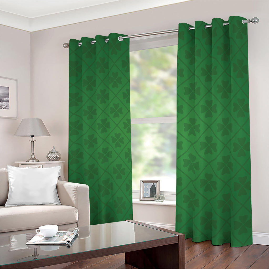 Shamrock St. Patrick's Day Pattern Print Blackout Grommet Curtains