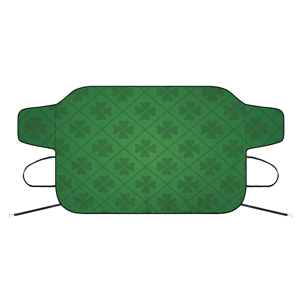 Shamrock St. Patrick's Day Pattern Print Car Windshield Snow Cover