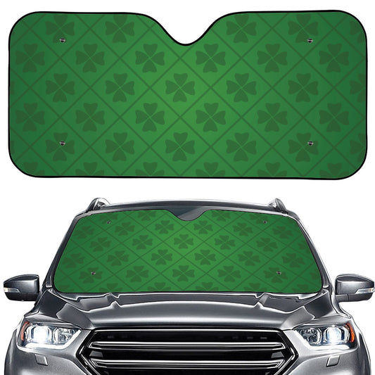 Shamrock St. Patrick's Day Pattern Print Car Windshield Sun Shade