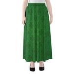 Shamrock St. Patrick's Day Pattern Print Chiffon Maxi Skirt