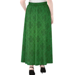 Shamrock St. Patrick's Day Pattern Print Chiffon Maxi Skirt