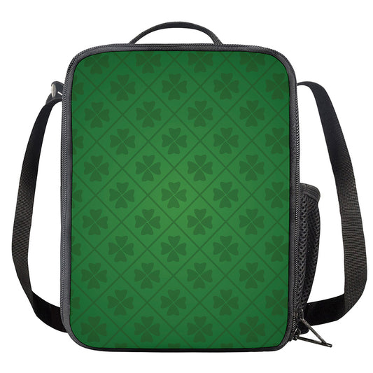 Shamrock St. Patrick's Day Pattern Print Crossbody Lunch Bag
